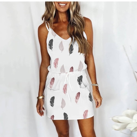 made with love Dresses & Skirts - NWT Made with Love White Sundress with Feathers. Size Large